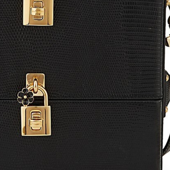 Dolce & Gabbana Iguana-Embossed Leather Lock Box Bag - Picture 7 of 7